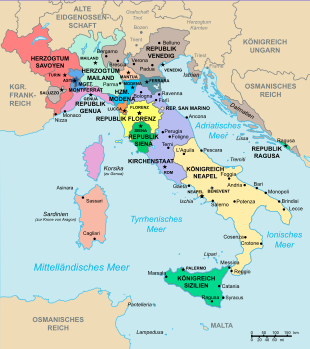 La République de Sienne en 1494 sur la péninsule italienne