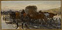 Judíos llevando caballos al mercado