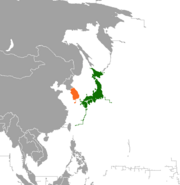 Location map for Japan and South Korea.