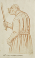 Caricature of a court jester of Philip the Good, Duke of Burgundy, in the Recueil d'Arras, a 16th ct. collection of portraits copied by Jacques de Boucq