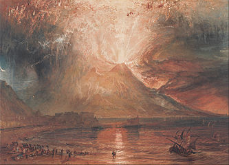 Erupce Vesuvu od Williama Turnera.