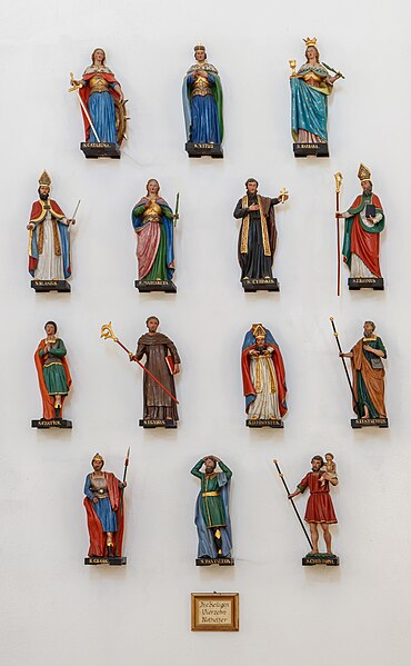 Figurines of the Fourteen Holy Helpers, Chapel on the Michaelsberg, Baden-Württemberg, Germany