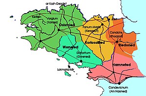 Map of the Gallic people of modern Brittany :
.mw-parser-output .legend{page-break-inside:avoid;break-inside:avoid-column}.mw-parser-output .legend-color{display:inline-block;min-width:1.25em;height:1.25em;line-height:1.25;margin:1px 0;text-align:center;border:1px solid black;background-color:transparent;color:black}.mw-parser-output .legend-text{}
Osismii
Veneti
Coriosolites
Redones
Namnetes Kartenn Galianed.jpg