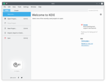 Description de l'image Kexi 2.2 main window.png.