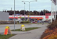 Large retail park with outlets of Kuloinen, Raisio, Finland Kuloinen retail park Raisio Finland.jpg