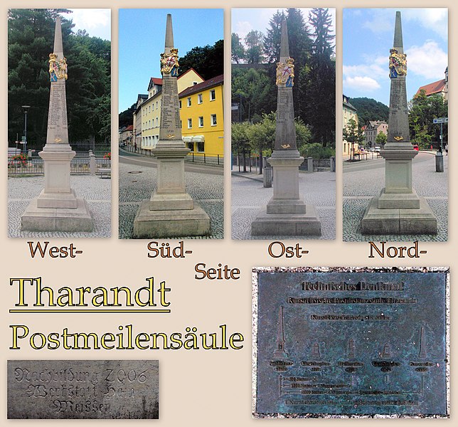 File:Kursächsische Postmeilensäule auf dem Markt in Tharandt.jpg