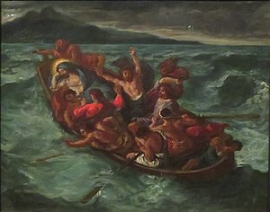 Le Christ sur le lac de Génésareth - دلاکروا - MET - c. 1853 - بدون حاشیه. jpg