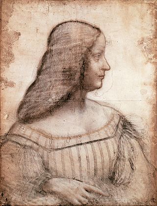 <i>Portrait of Isabella dEste</i> (Leonardo) Drawing by Leonardo da Vinci, 1499/1500