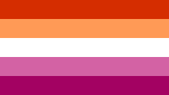 Five-stripes variant of orange-pink flag[37]