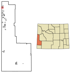 Location of Alpine in Lincoln County, Wyoming.