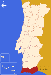 파루 현이 강조된 포르투갈 지도