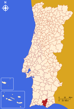 Loulén sijainti Portugalin kartalla