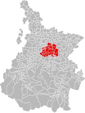 Ubicación de la Comunidad de municipios del cantón de Tournay