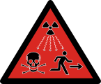 2007 針對IAEA1-3級的ISO輻射危險符號，可能會造成死亡或嚴重傷害的放射源[15]