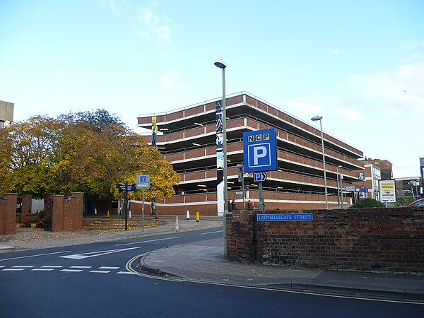 A parking garage in Gloucester, England