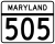 Maryland Route 505 marker