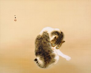 Madaraneko (斑猫, Tabby Cat) by Takeuchi Seihō, 1924. Important Cultural Property. Yamatane Museum.