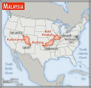 Порівняння розмірів території Малайзії та США