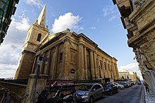 St Paul's Pro-Cathedral in Valletta, mother church of the Anglican church in Malta Malta - Valletta - West Street & Old Theatre Street - St Paul's Pro-Cathedral 1844 by William Scamp.jpg