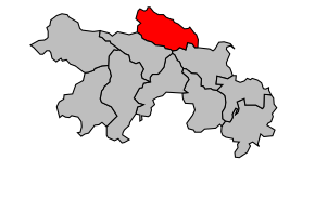 Kanton na mapě arrondissementu Le Vigan