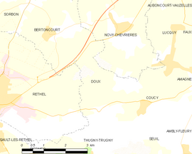 Mapa obce Doux