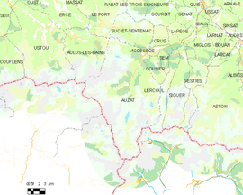 Mapa obce Auzat