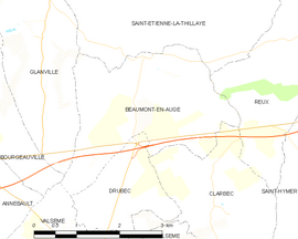 Mapa obce Beaumont-en-Auge