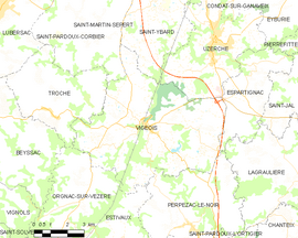 Mapa obce Vigeois