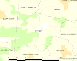 Mapa obce Broindon