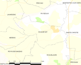 Mapa obce Roquefort