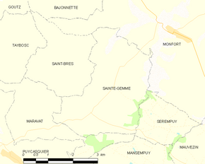 Poziția localității Sainte-Gemme