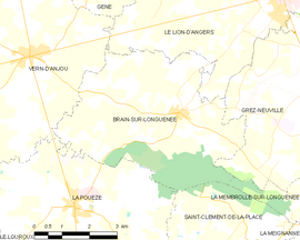 Mapa obce Brain-sur-Longuenée
