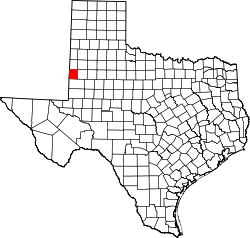 map of Texas highlighting Yoakum County