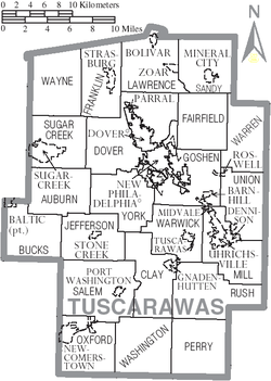 Vị trí trong Quận Tuscarawas, Ohio