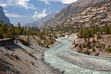 Marshyangdi river near Pisang village