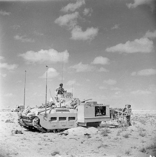 Matilda Scorpion Mk 1. The position of the flail operator is outside the tank.