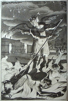 One of 12 illustrations in the 4th edition of Paradise Lost by John Milton, by John Baptist Medina, 1688 MedinaPL1.jpg