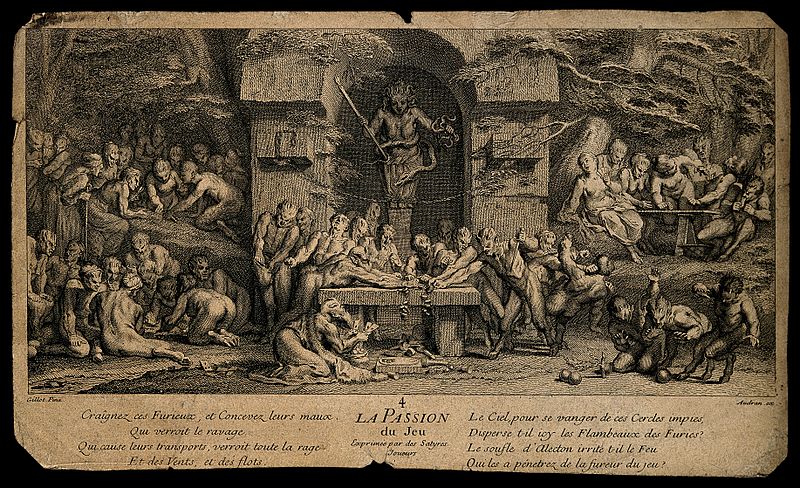 File:Medusa presiding over groups of satyrs who are gambling; rep Wellcome V0007665.jpg