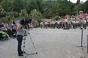 Deutsch: Konzert der Militärmusikkapelle Niederösterreich im Kurpark Baden, davor Aufstellung am Josefsplatz und Marsch durch die Fußgängerzone