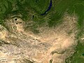 NASA World Wind satellite image of Mongolia.