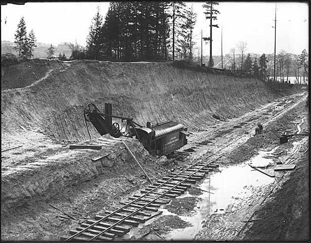 The Montlake Cut under construction in 1914