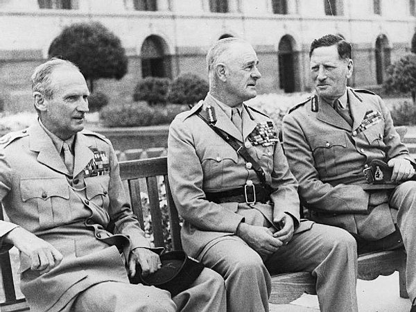 Left to right Bernard Montgomery, Archibald Wavell and Claude Auchinleck who all rose to prominence during the war, pictured here in June 1946.