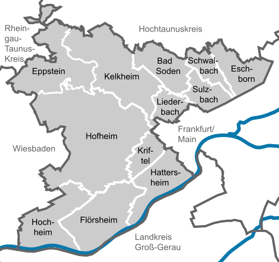 Towns and municipalities in Main-Taunus-Kreis