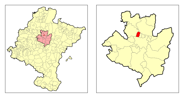 Localização do município de Berriozar em Navarra