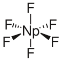 Stereo structural formula of Neptunium hexafluoride