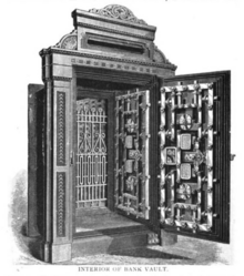 The interior of the vault room's fortified doors Ocean National Bank vault door.png