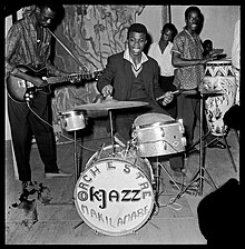 Drummer of TPOK Jazz in Leopoldville Orchestra OK Jazz a Leopoldville de 1955 a 1965.jpg