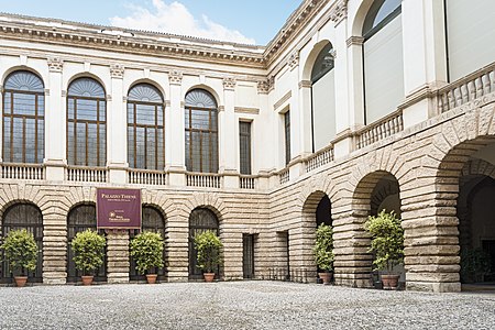 Palazzo Thiene (1542–1558), (begun by Giulio Romano, revised and completed by Palladio)