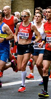 Paula Radcliffe during the marathon Paula Radcliffe London Marathon 2015.jpg