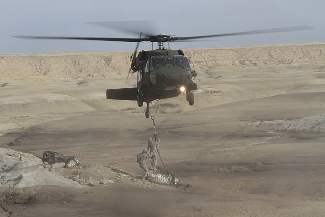 Specimen being airlifted with help from the New Mexico National Guard, 2015